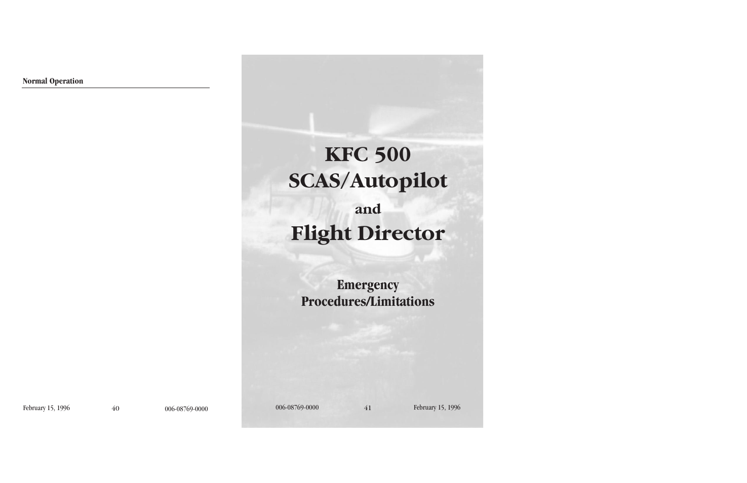 Kfc 500 scas/autopilot, Flight director, Emergency procedures/limitations | BendixKing KFC 500 User Manual | Page 25 / 44
