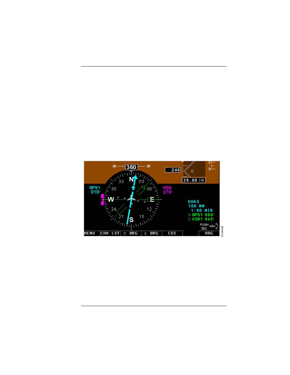 Hsi area, Hsi area -1, Figure 7-1: hsi display | BendixKing KFD 840 User Manual | Page 63 / 101