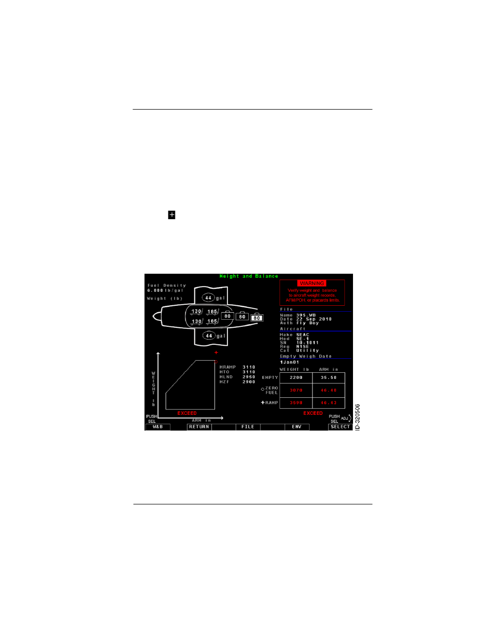 Figure 9-7: w&b exceed warning | BendixKing KFD 840 User Manual | Page 87 / 101