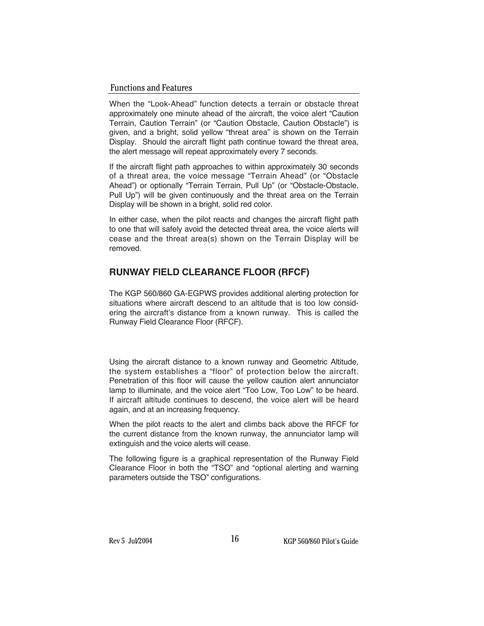 Runway field clearance floor (rfcf) | BendixKing KGP 860 User Manual | Page 20 / 37