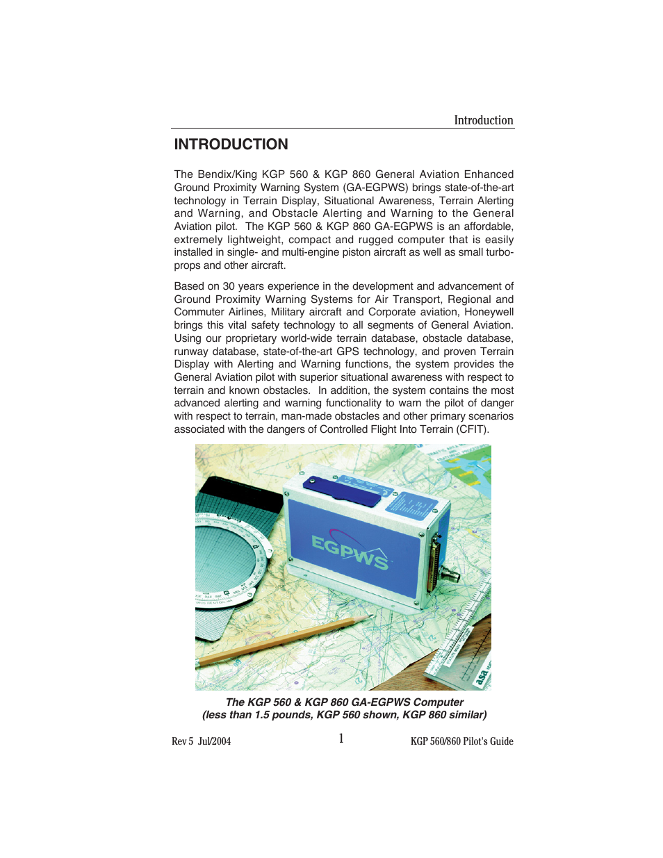 Introduction | BendixKing KGP 860 User Manual | Page 5 / 37