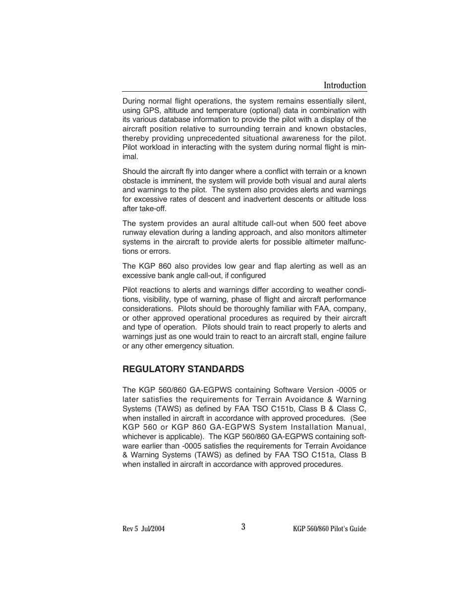 Regulatory standards | BendixKing KGP 860 User Manual | Page 7 / 37