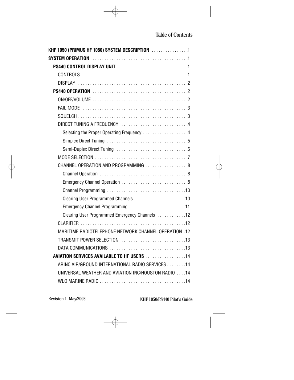 BendixKing PS440 System KHF 1050 User Manual | Page 3 / 33