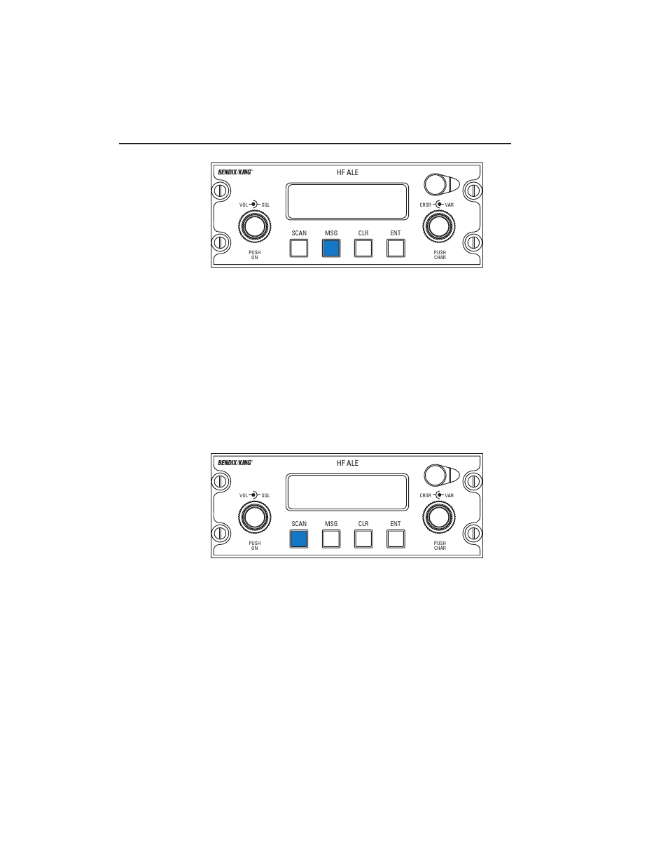 Operation 3-7, Figure 3-7 msg key, Figure 3-8 scan key | BendixKing KHF 990 User Manual | Page 44 / 202