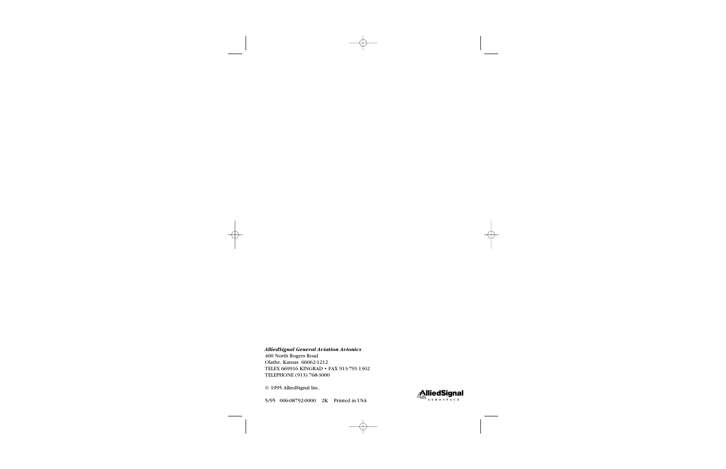 BendixKing KLN 35A - Quick Reference Guide System KLN 35A User Manual | Page 6 / 6