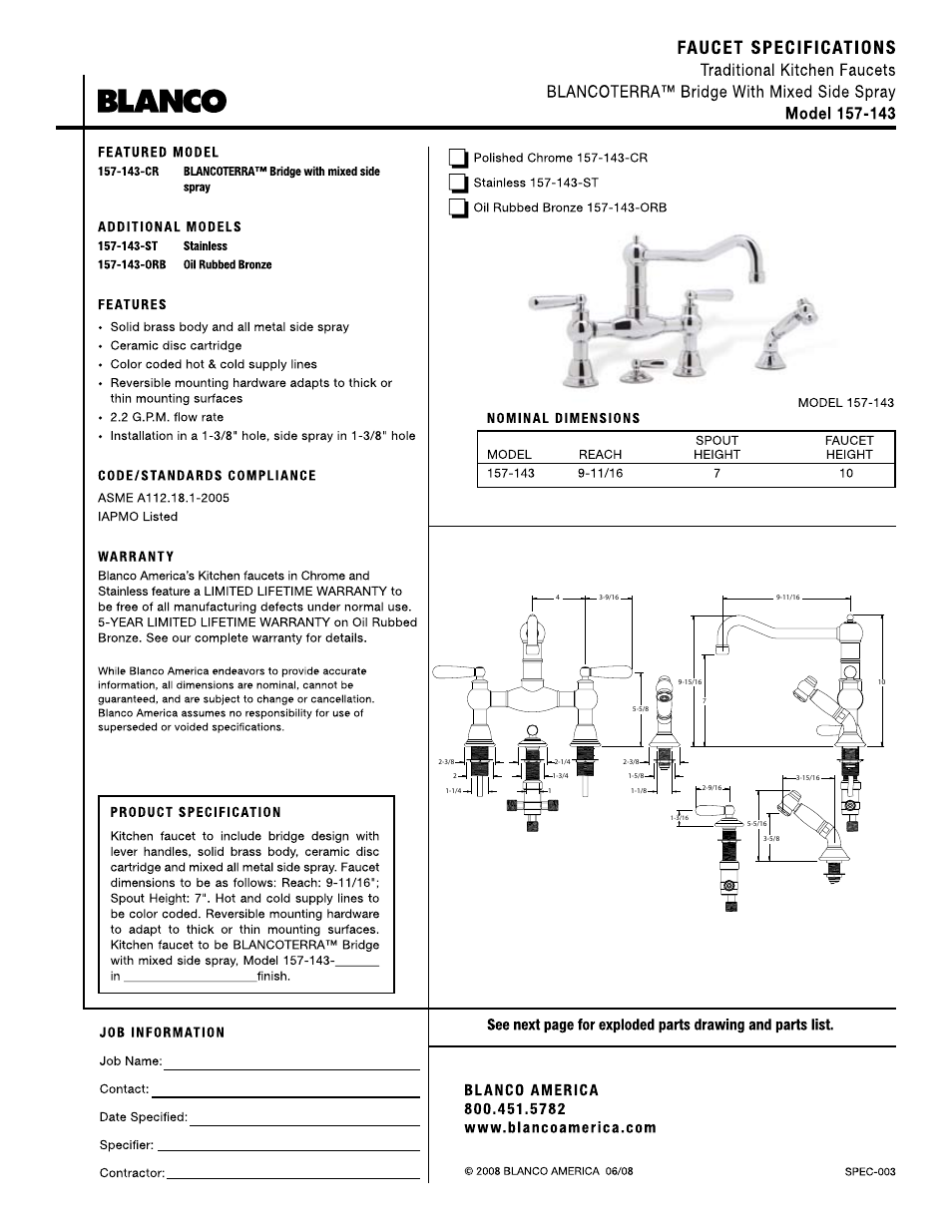 Blanco 157-143 User Manual | 2 pages