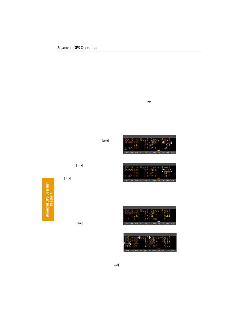 Activating a numbered flight plan, Advanced gps operation 4-4 | BendixKing KLN 89B - Pilots Guide User Manual | Page 115 / 246