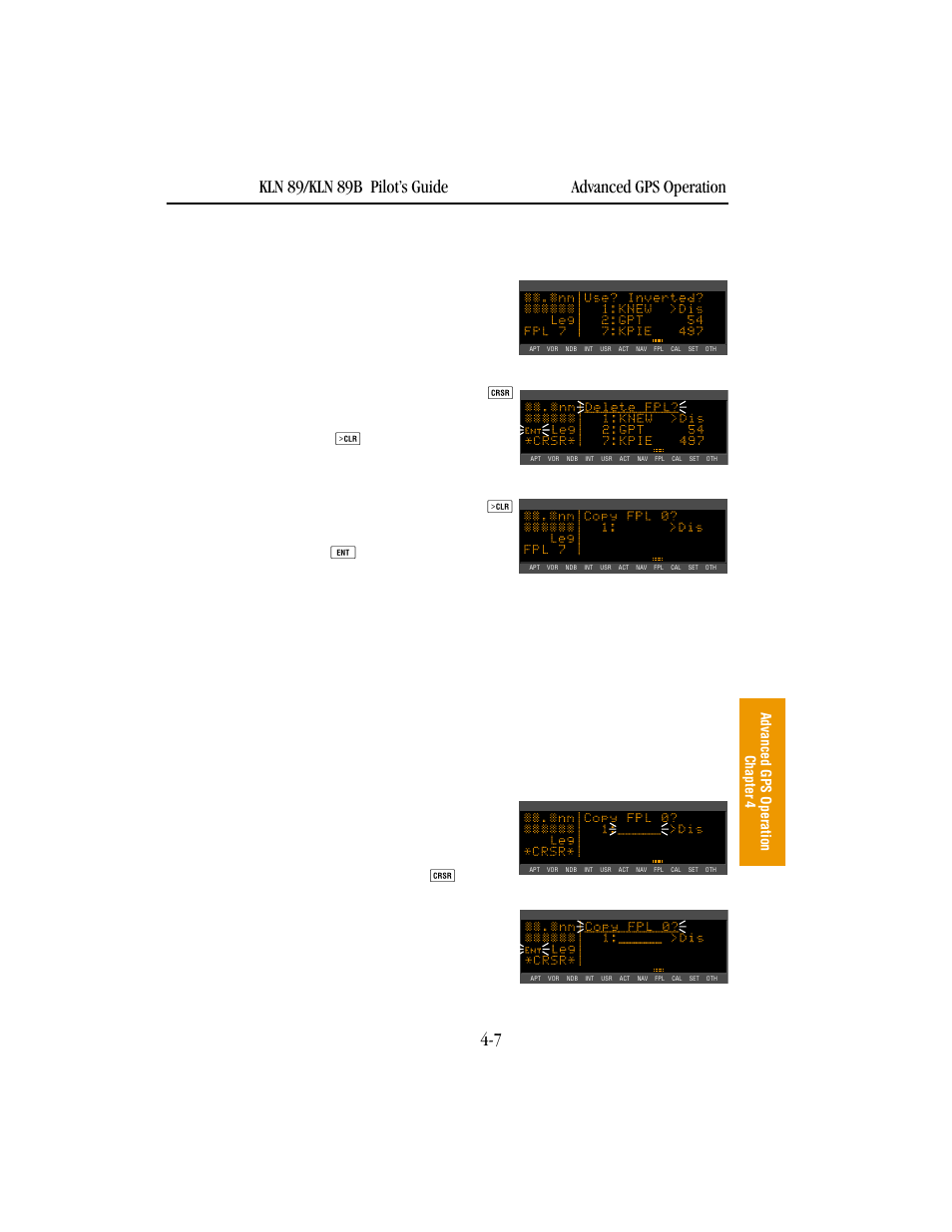 Deleting flight plans, Storing fpl 0 as a numbered flight plan | BendixKing KLN 89B - Pilots Guide User Manual | Page 118 / 246