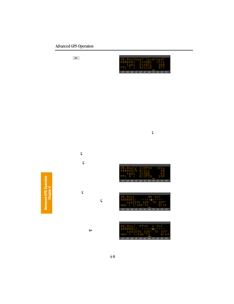 Operating from the active flight plan, General procedures, Advanced gps operation 4-8 | BendixKing KLN 89B - Pilots Guide User Manual | Page 119 / 246