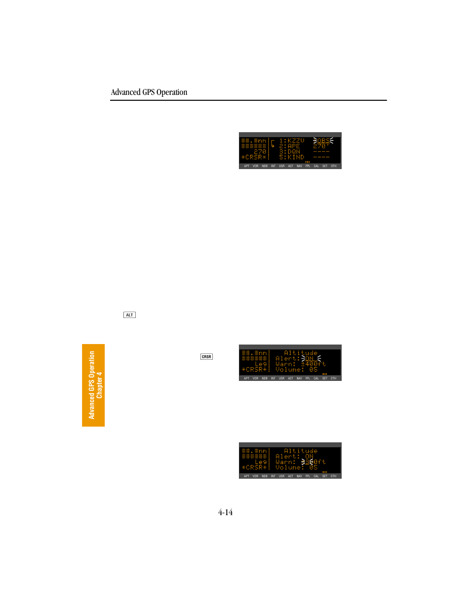 Altitude alerting, Advanced gps operation 4-14 | BendixKing KLN 89B - Pilots Guide User Manual | Page 125 / 246