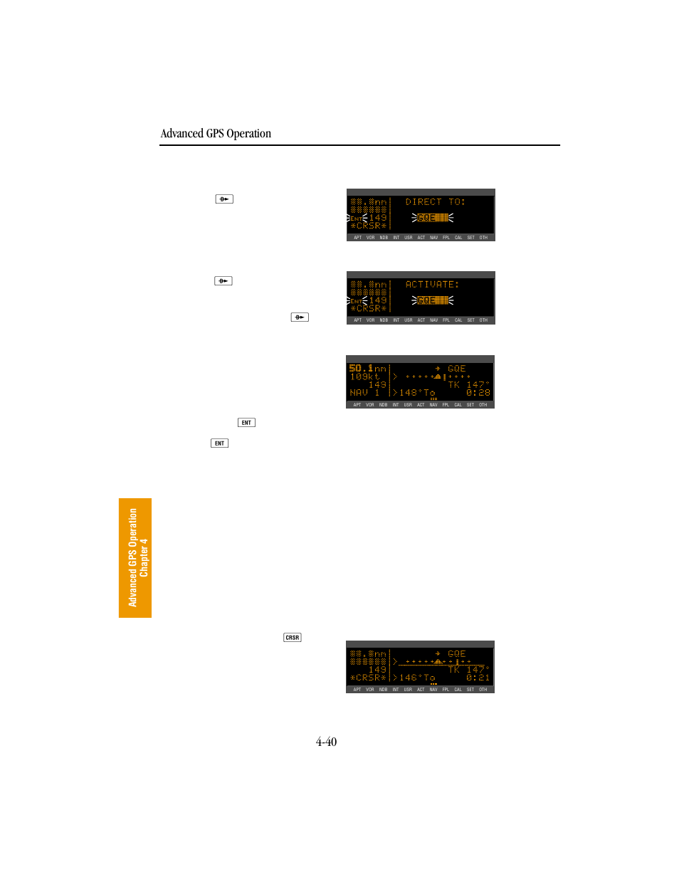 Changing the cdi scale factor, Advanced gps operation 4-40 | BendixKing KLN 89B - Pilots Guide User Manual | Page 151 / 246