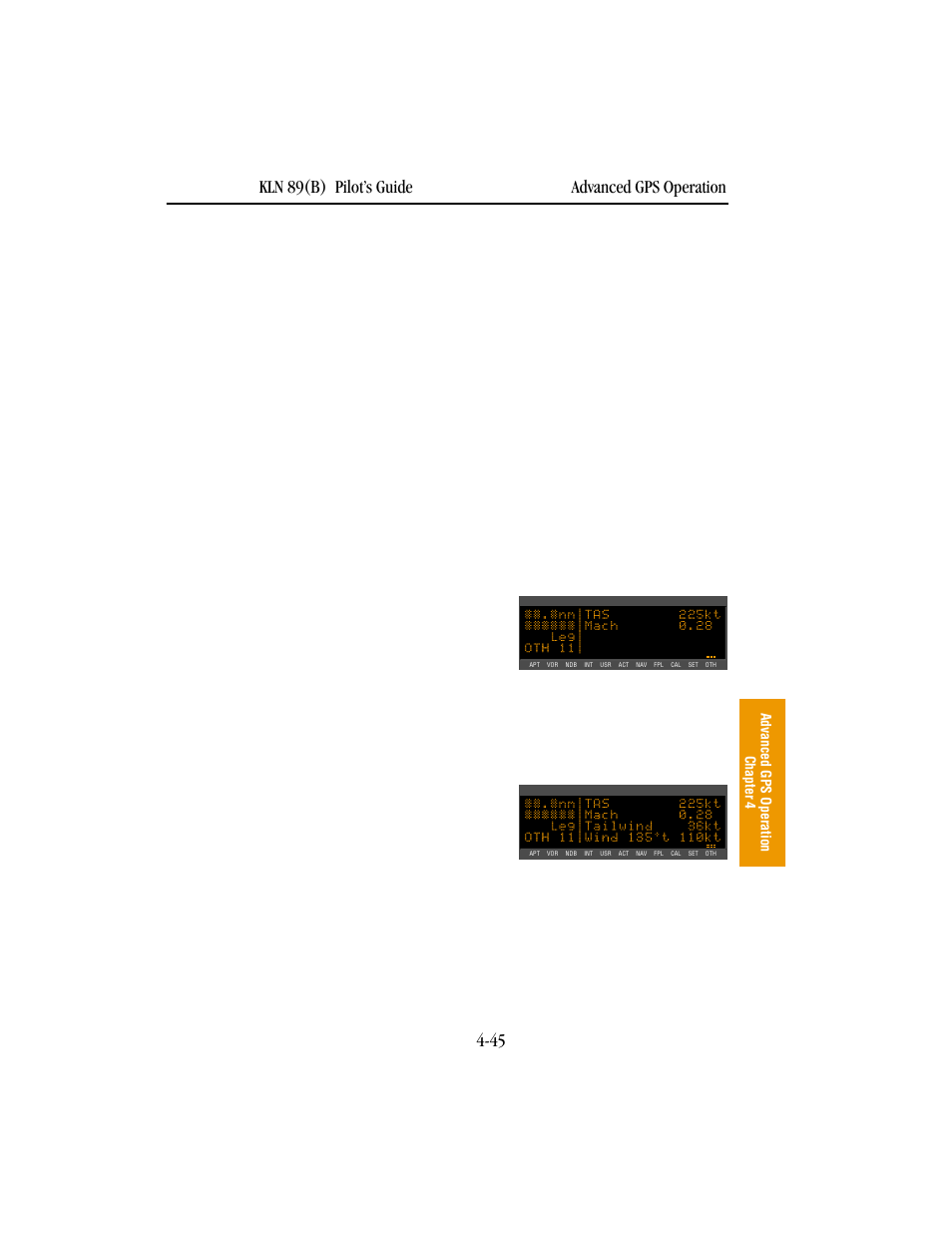 Advanced gps operation 4-45, Kln 89(b) pilot’s guide | BendixKing KLN 89B - Pilots Guide User Manual | Page 156 / 246