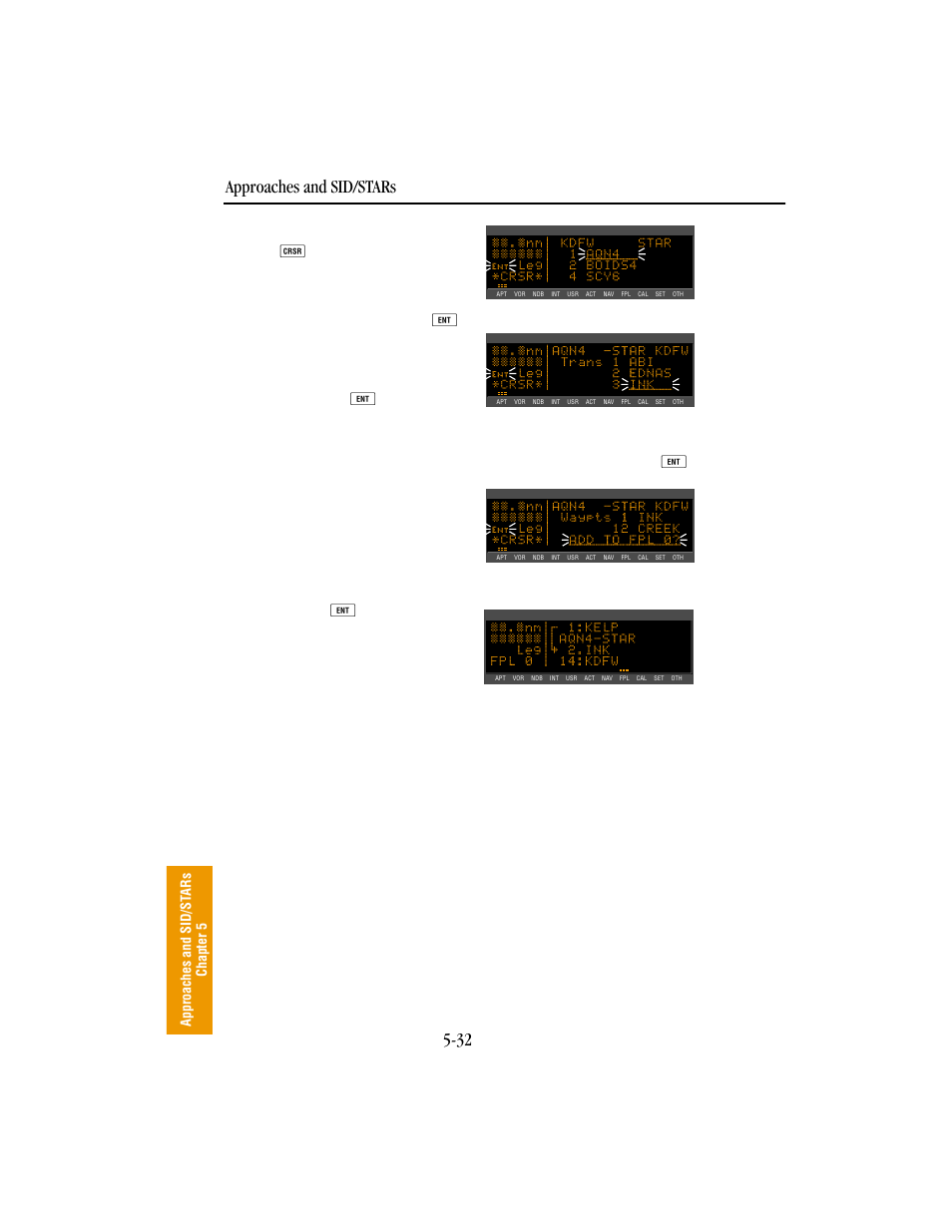 Editing a sid or star, Approaches and sid/stars 5-32 | BendixKing KLN 89B - Pilots Guide User Manual | Page 191 / 246