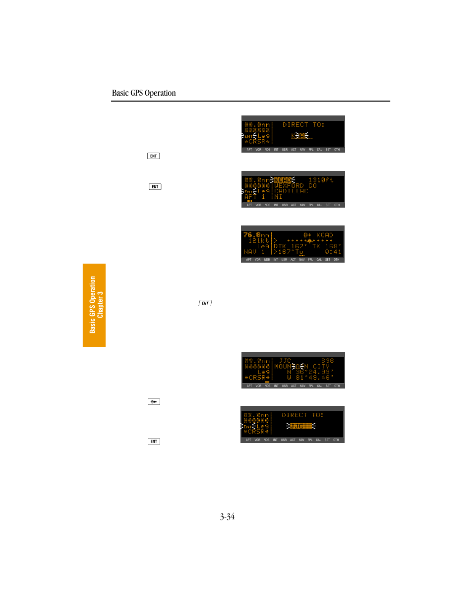 Basic gps operation 3-34 | BendixKing KLN 89B - Pilots Guide User Manual | Page 71 / 246