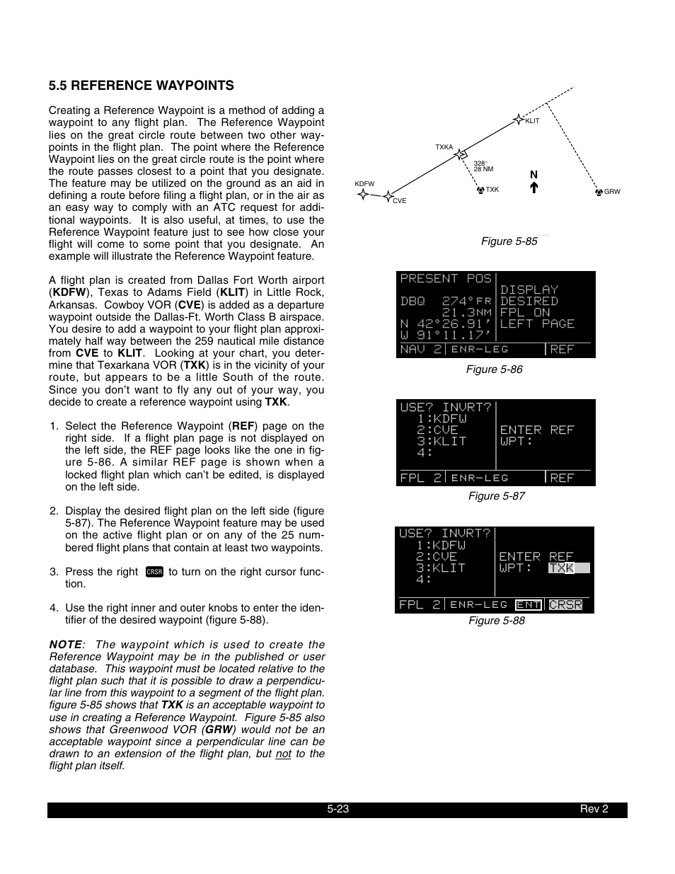 5 reference waypoints | BendixKing KLN 900 - Pilots Guide User Manual | Page 130 / 224