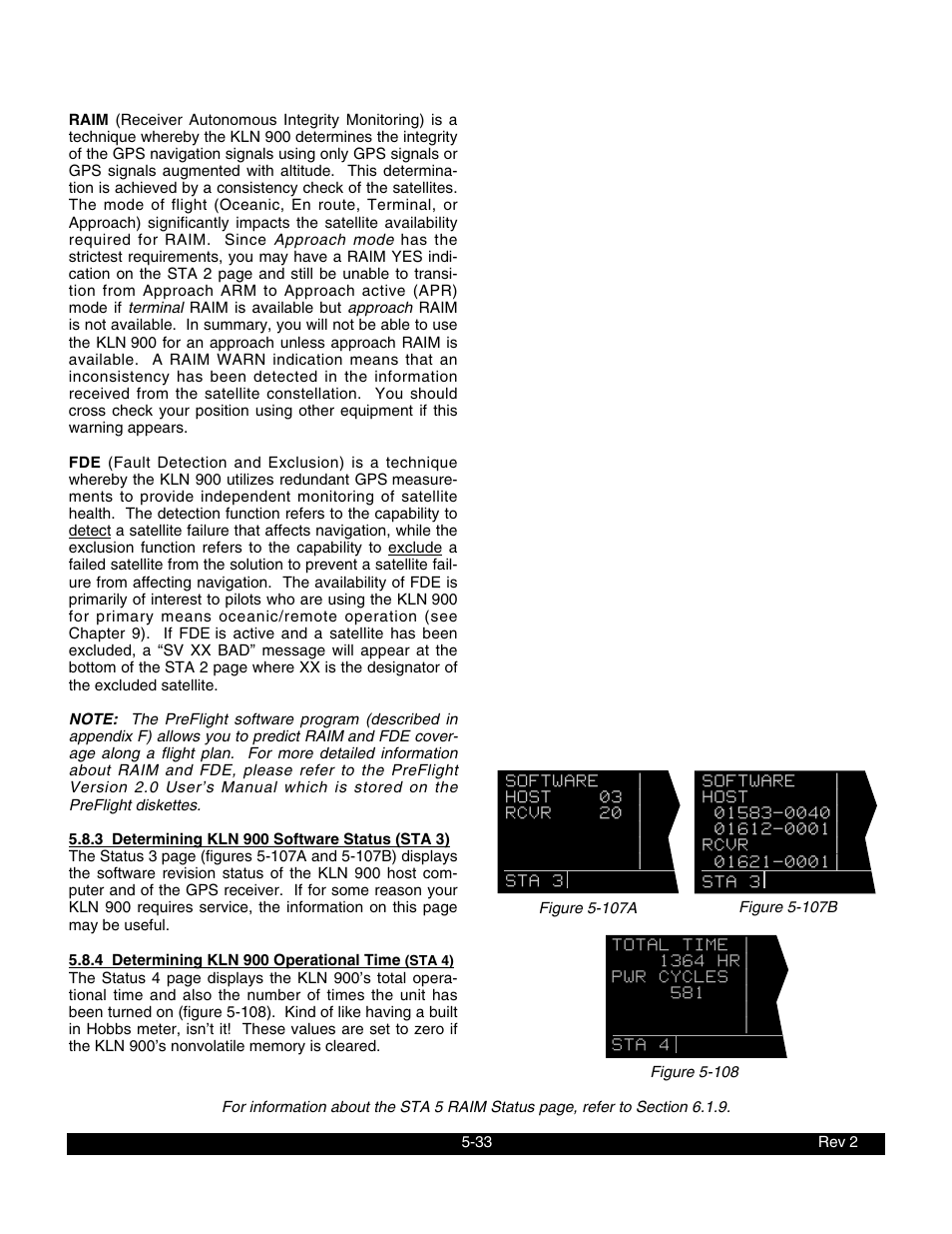 3 determining kln 900 software status (sta 3), 4 determining kln 900 operational time (sta 4) | BendixKing KLN 900 - Pilots Guide User Manual | Page 140 / 224