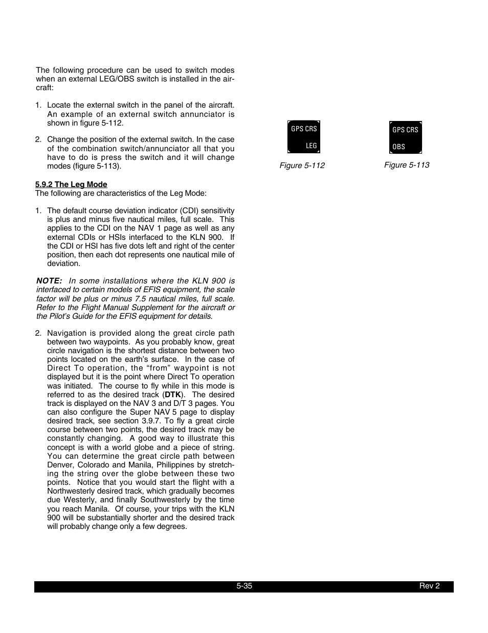 2 the leg mode | BendixKing KLN 900 - Pilots Guide User Manual | Page 142 / 224