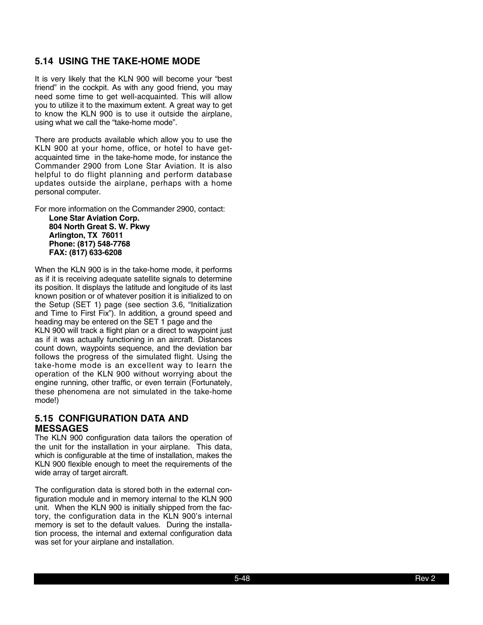 14 using the take-home mode, 15 configuration data and messages | BendixKing KLN 900 - Pilots Guide User Manual | Page 155 / 224