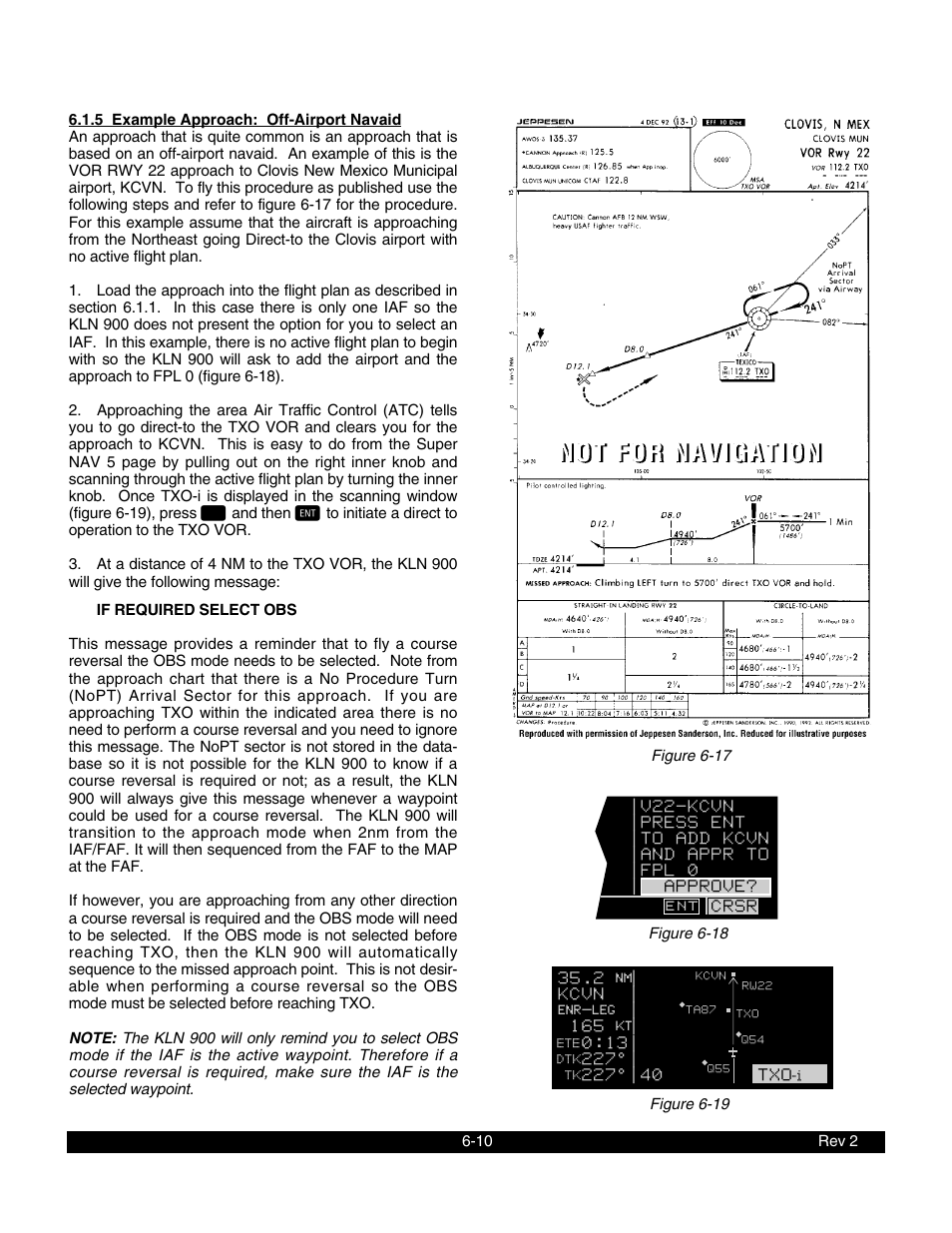 5 example approach: off-airport navaid | BendixKing KLN 900 - Pilots Guide User Manual | Page 167 / 224