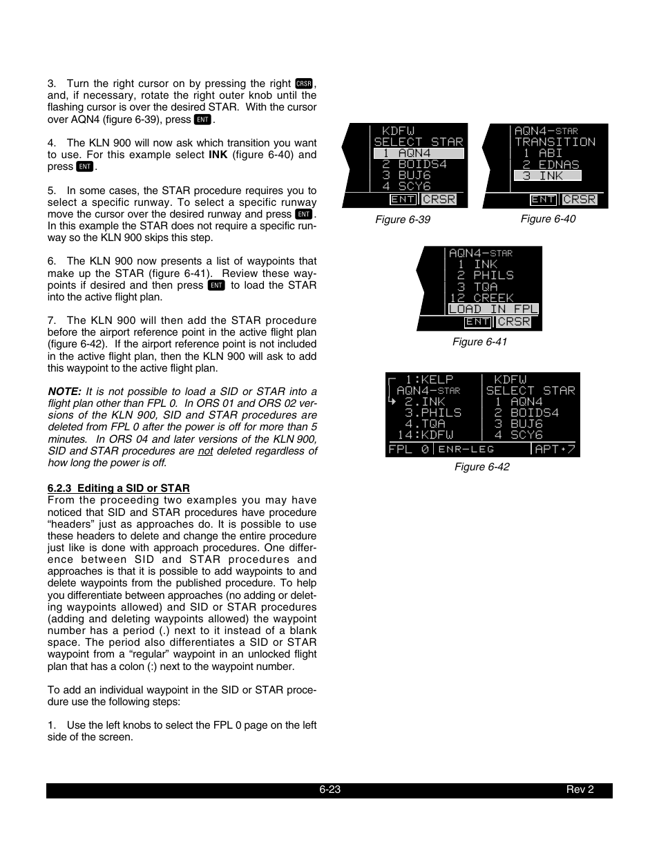 3 editing a sid or star | BendixKing KLN 900 - Pilots Guide User Manual | Page 180 / 224