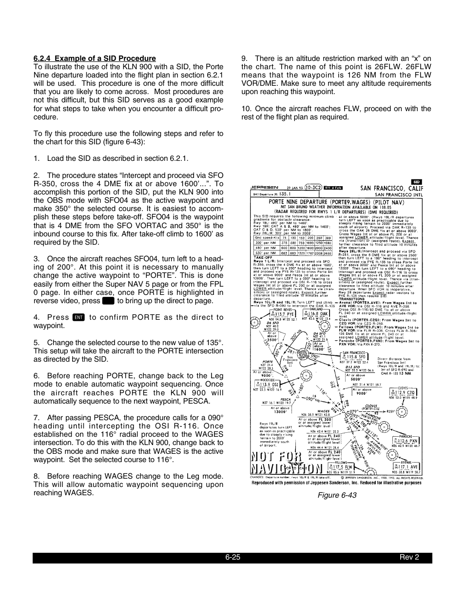 4 example of a sid procedure | BendixKing KLN 900 - Pilots Guide User Manual | Page 182 / 224