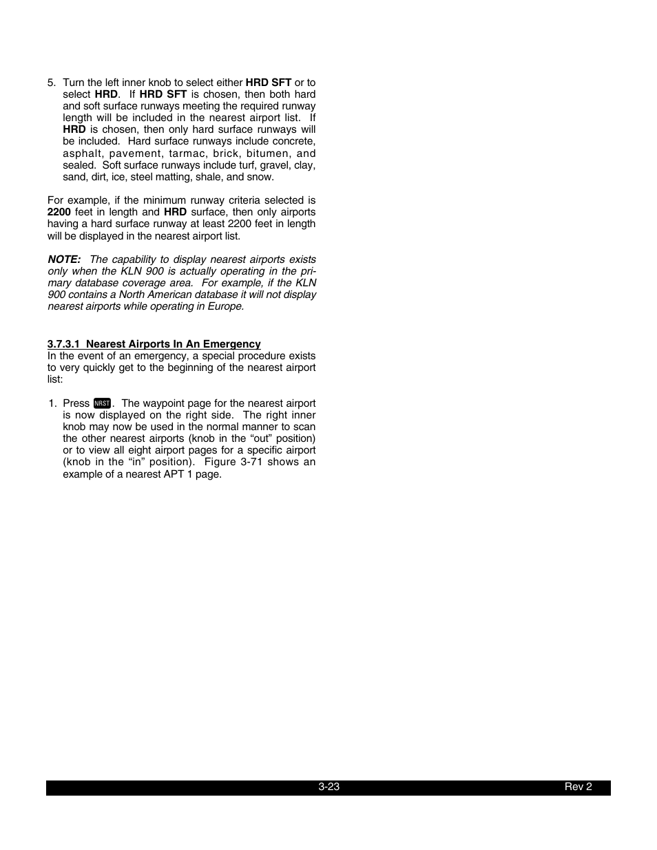 1 nearest airports in an emergency | BendixKing KLN 900 - Pilots Guide User Manual | Page 50 / 224