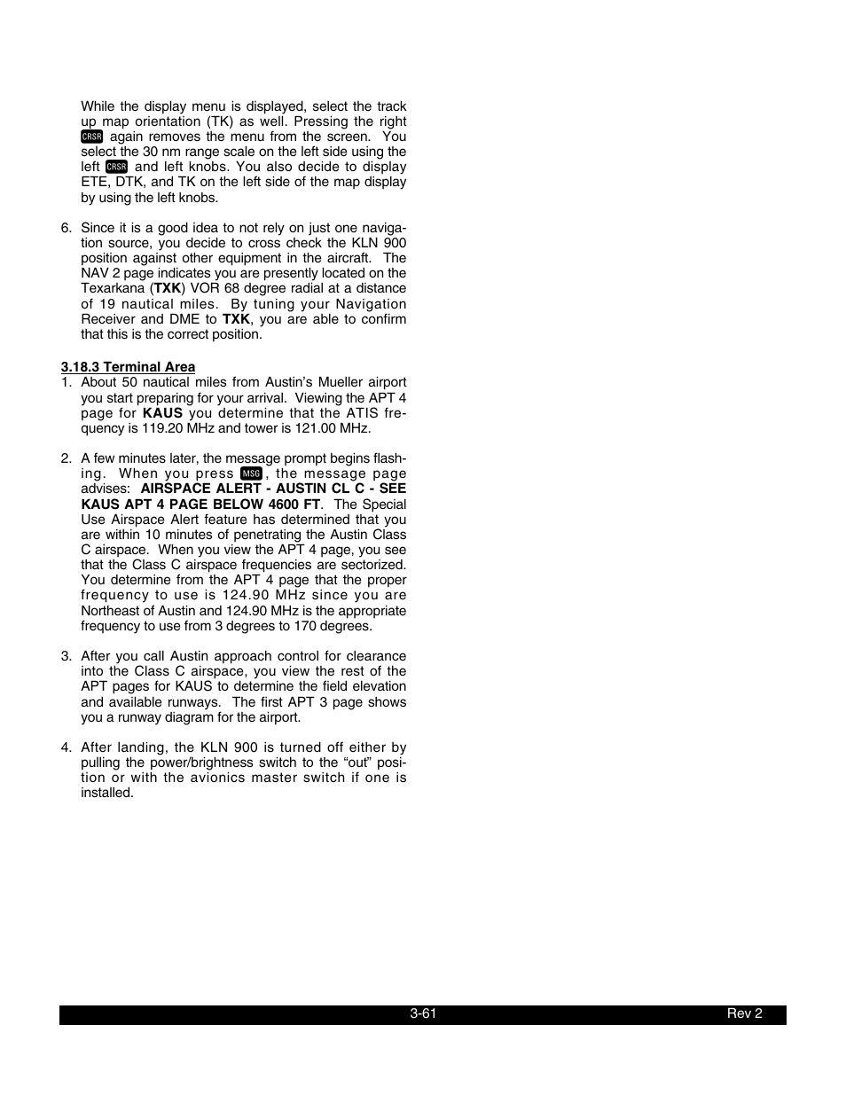 3 terminal area | BendixKing KLN 900 - Pilots Guide User Manual | Page 88 / 224