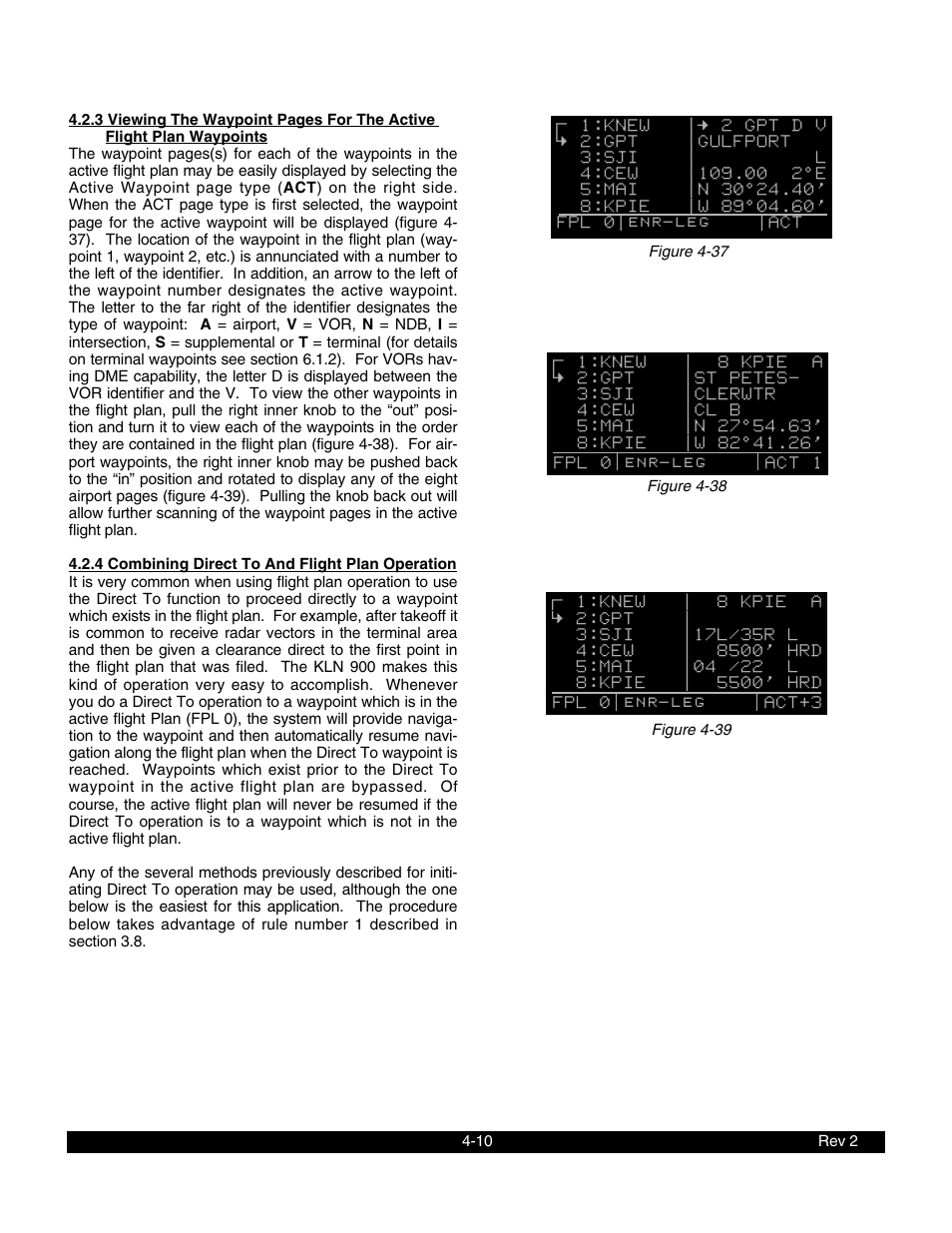 4 combining direct to and flight plan operation | BendixKing KLN 900 - Pilots Guide User Manual | Page 99 / 224