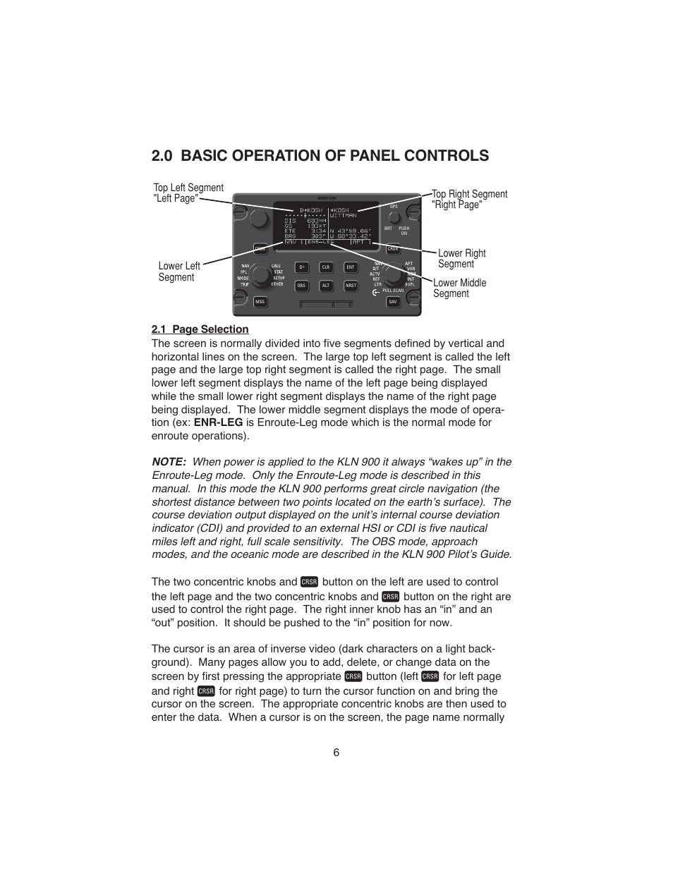 0 basic operation of panel controls | BendixKing KLN 900 - Abbreviated Guide User Manual | Page 10 / 57