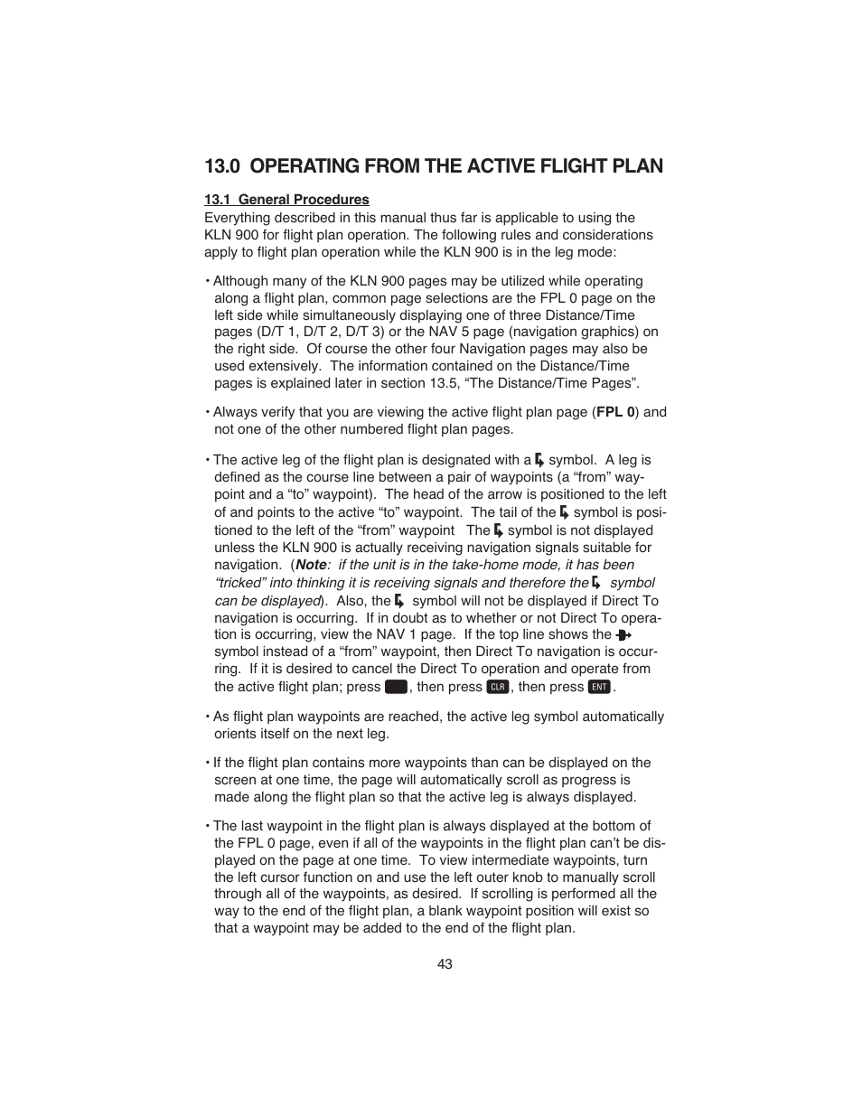 0 operating from the active flight plan | BendixKing KLN 900 - Abbreviated Guide User Manual | Page 47 / 57