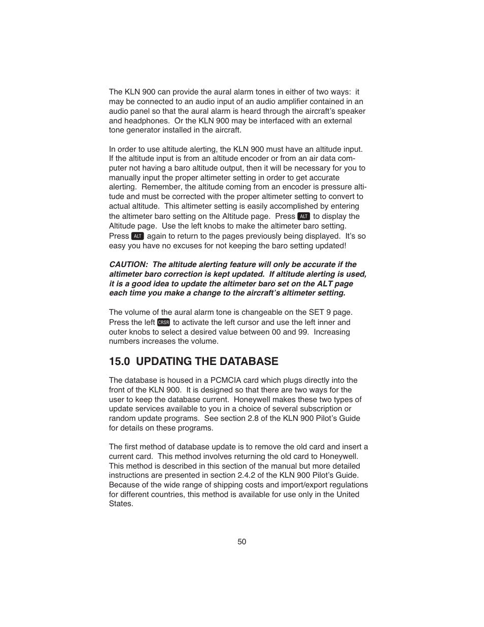 0 updating the database | BendixKing KLN 900 - Abbreviated Guide User Manual | Page 54 / 57