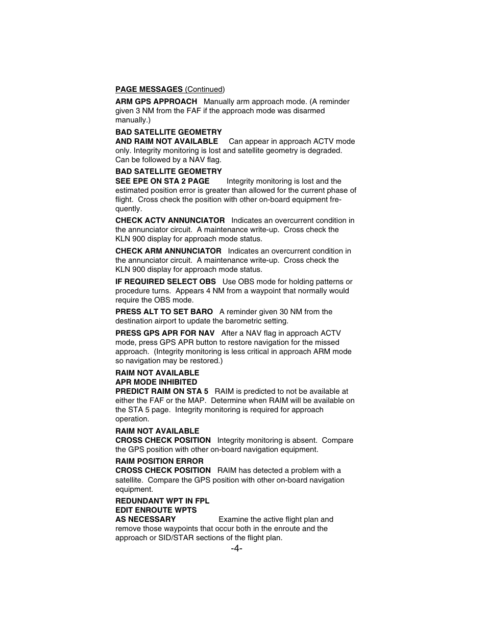 BendixKing KLN 900 - Memory Jogger User Manual | Page 4 / 6