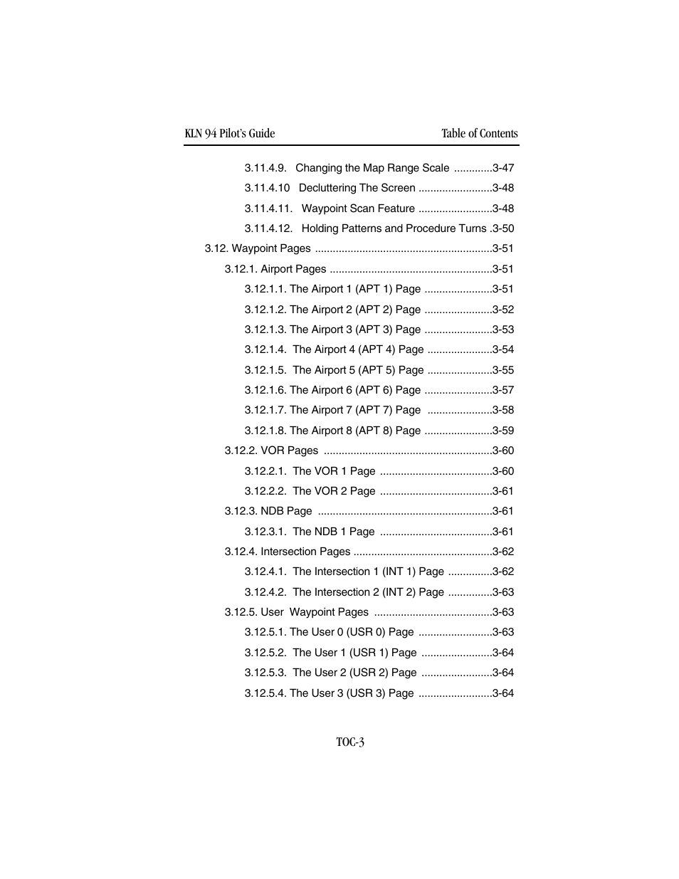 BendixKing KLN 94 - Pilots Guide User Manual | Page 11 / 284