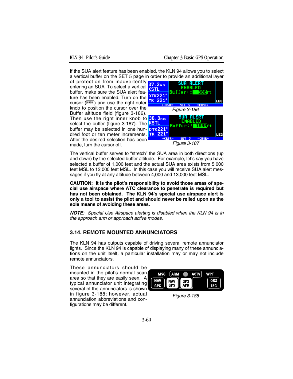Remote mounted annunciators | BendixKing KLN 94 - Pilots Guide User Manual | Page 111 / 284
