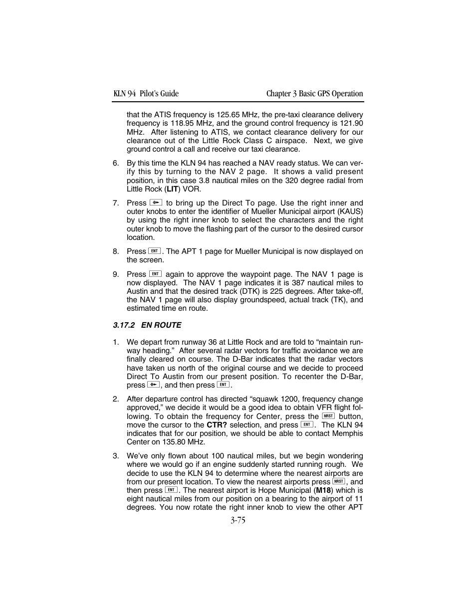 2 en route | BendixKing KLN 94 - Pilots Guide User Manual | Page 117 / 284