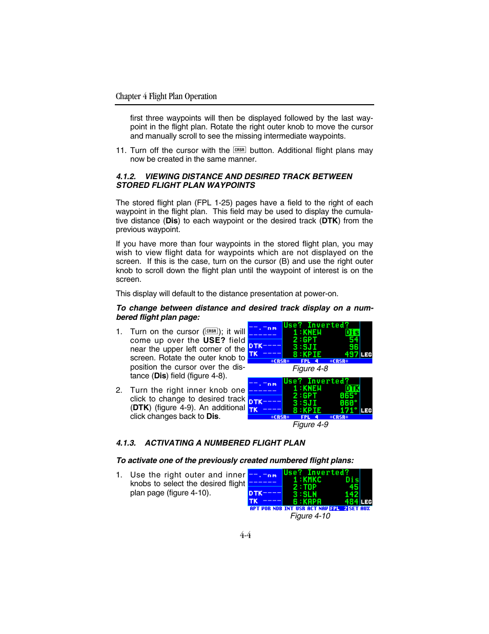 Activating a numbered flight plan | BendixKing KLN 94 - Pilots Guide User Manual | Page 122 / 284