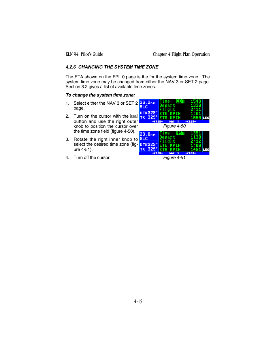 6 changing the system time zone | BendixKing KLN 94 - Pilots Guide User Manual | Page 133 / 284