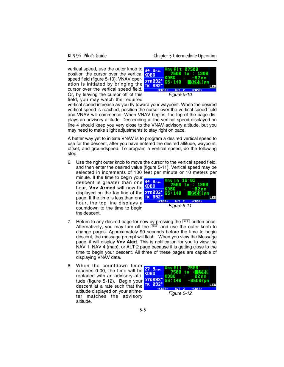 BendixKing KLN 94 - Pilots Guide User Manual | Page 139 / 284