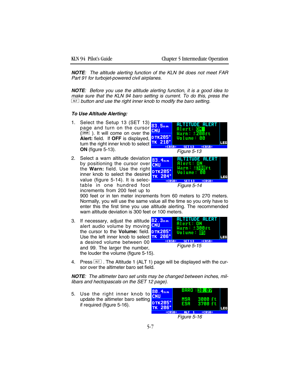 BendixKing KLN 94 - Pilots Guide User Manual | Page 141 / 284