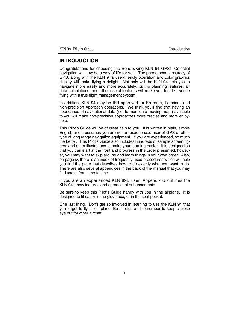 Introduction | BendixKing KLN 94 - Pilots Guide User Manual | Page 17 / 284