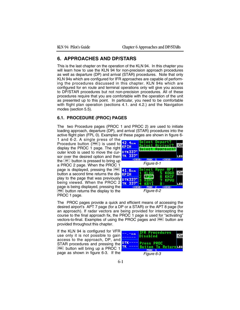 Approaches and dp/stars | BendixKing KLN 94 - Pilots Guide User Manual | Page 177 / 284