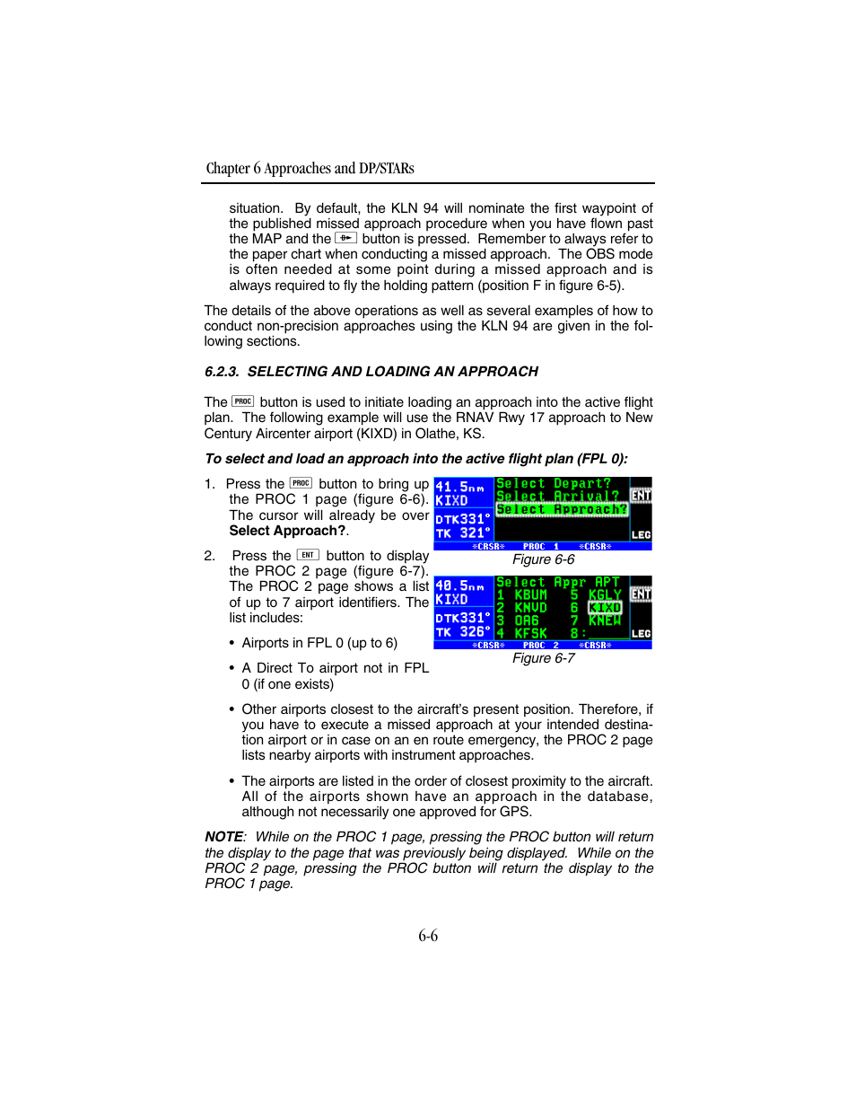 Selecting and loading an approach | BendixKing KLN 94 - Pilots Guide User Manual | Page 182 / 284