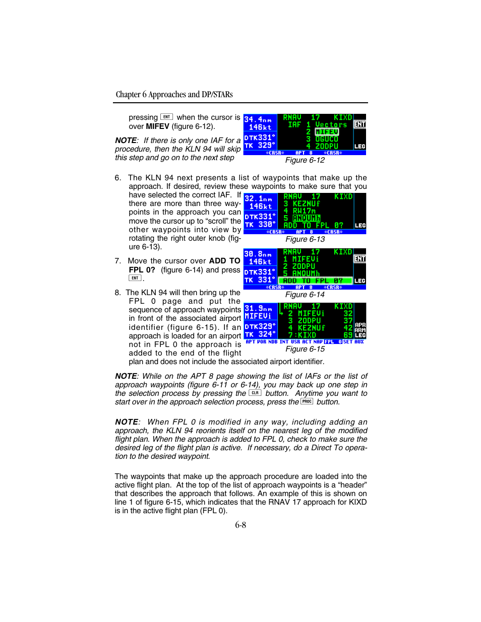 BendixKing KLN 94 - Pilots Guide User Manual | Page 184 / 284