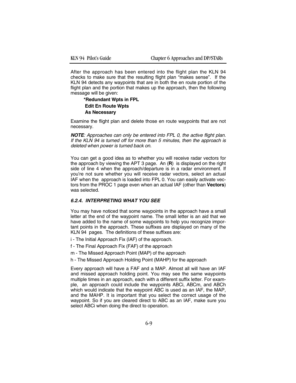 Interpreting what you see | BendixKing KLN 94 - Pilots Guide User Manual | Page 185 / 284