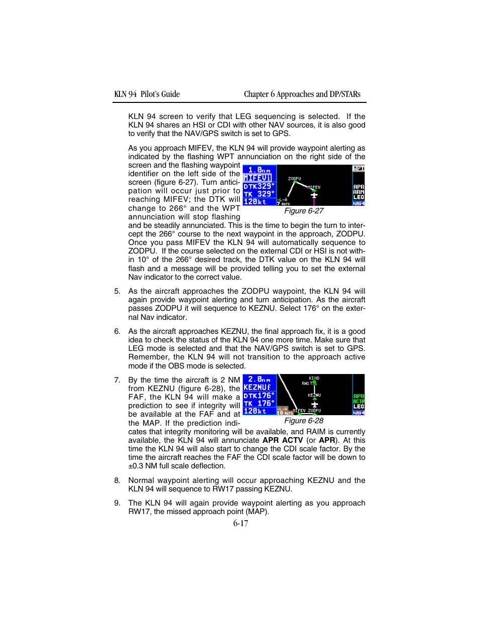 BendixKing KLN 94 - Pilots Guide User Manual | Page 193 / 284