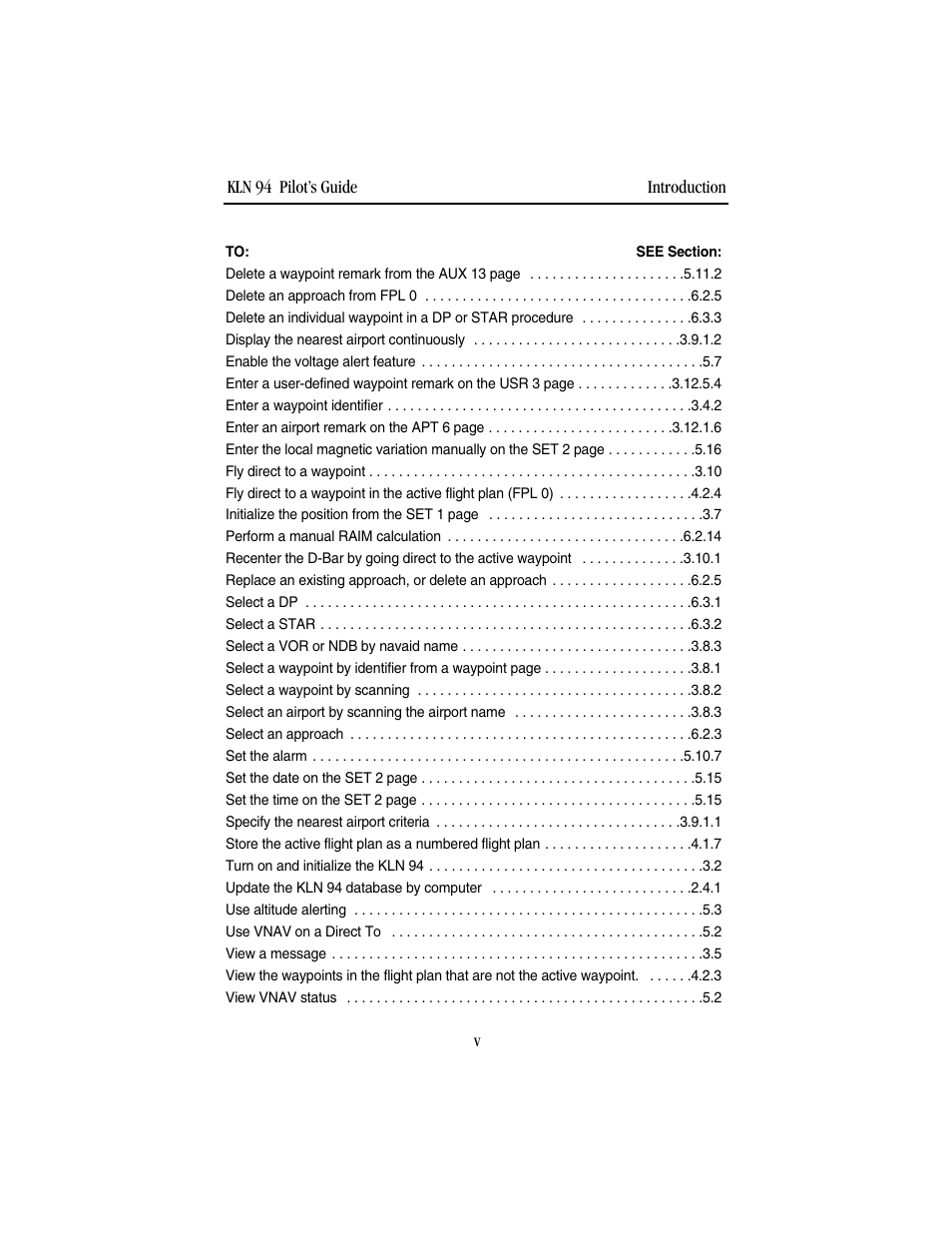 Kln 94 pilot’s guide introduction v | BendixKing KLN 94 - Pilots Guide User Manual | Page 21 / 284