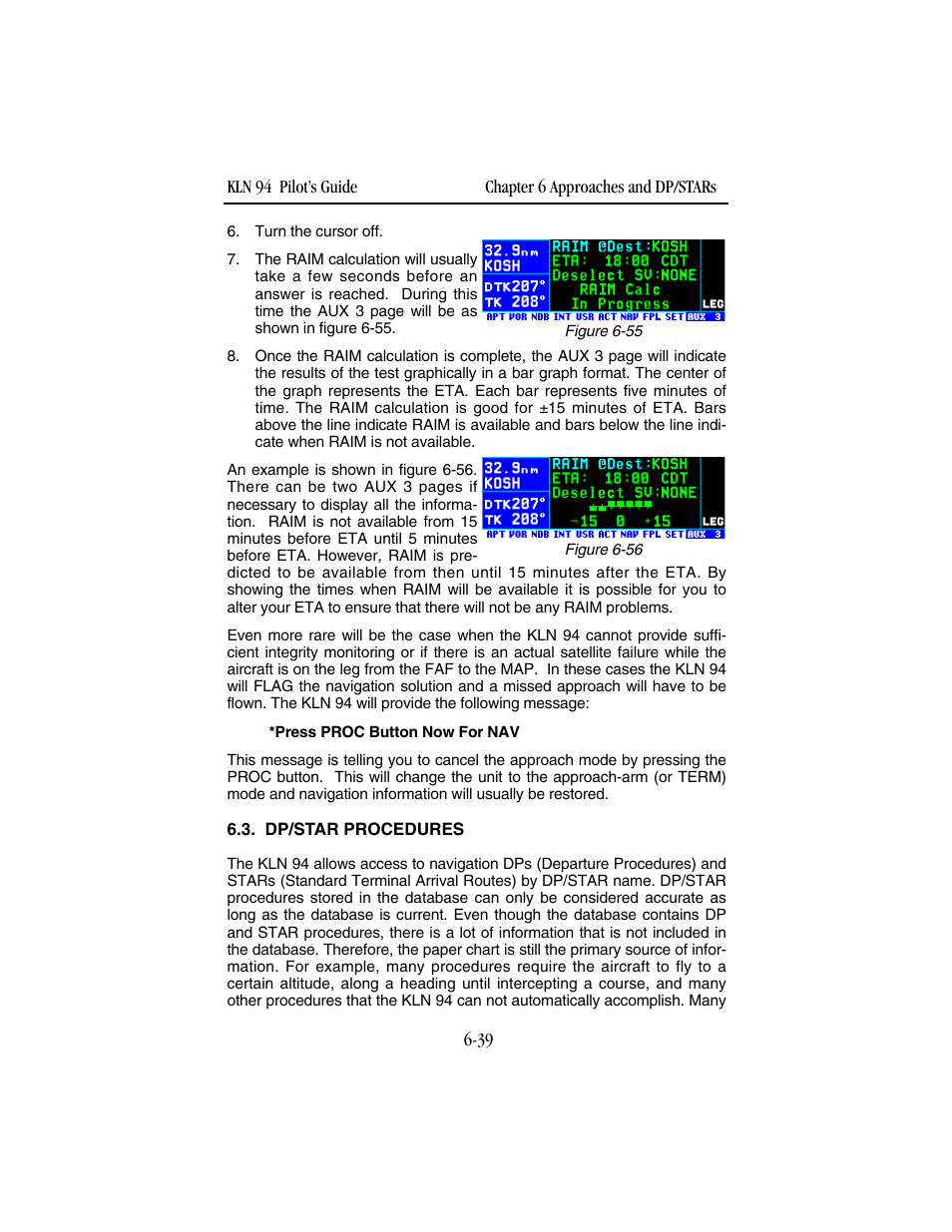 Dp/star procedures | BendixKing KLN 94 - Pilots Guide User Manual | Page 215 / 284