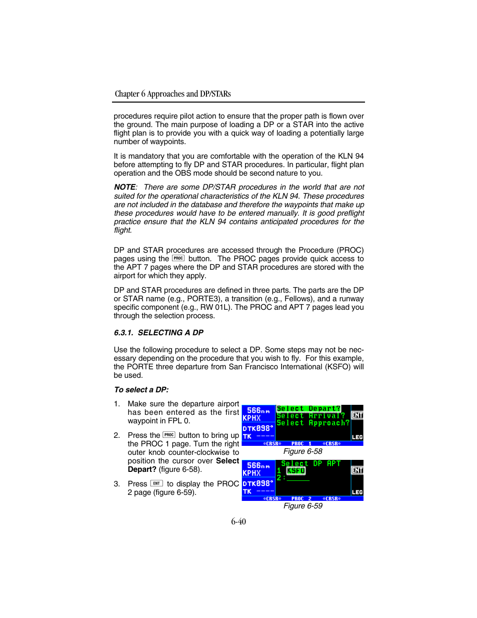 Selecting a dp | BendixKing KLN 94 - Pilots Guide User Manual | Page 216 / 284