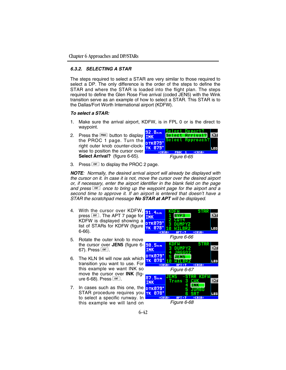 Selecting a star | BendixKing KLN 94 - Pilots Guide User Manual | Page 218 / 284