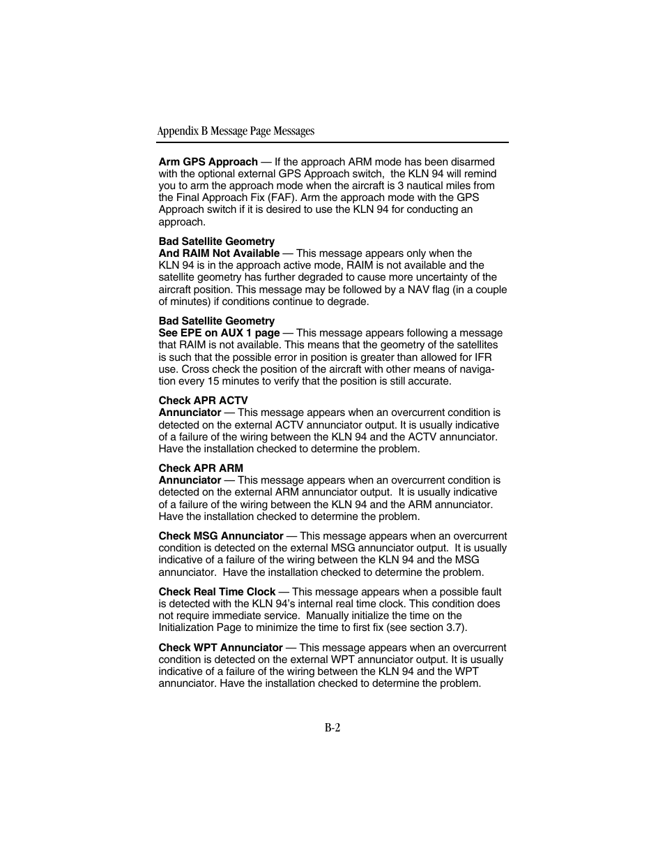 BendixKing KLN 94 - Pilots Guide User Manual | Page 228 / 284